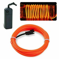 Neon LED Lights Glow EL Wire String Strip Rope Tube Car Interior Battery Powered