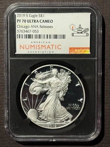 2019-S $1 SILVER AMERICAN EAGLE NGC PF70 CHICAGO ANA RELEASES : 06775