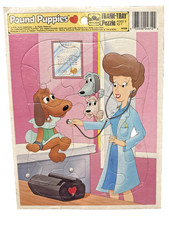 Pound Puppies 1986 TONKA Golden Frame Tray Puzzle Cooler Nose Marie Vintage Rare