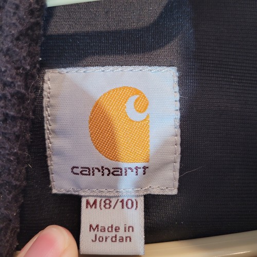 Carhartt Sherpa Fleece Jacket Kids Medium 8-10 Black Full Zip Pockets Warm - Picture 6 of 9