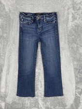 Liverpool Jeans Women's 2/26 Blue The Crop Flare Stretch Center Seam Pants