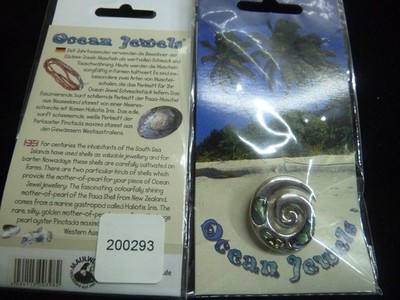 Paua Muschel Abalone Brosche Koru Neuseeland