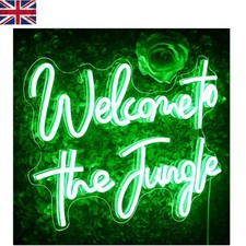 Stunning Green LED Neon Lights - Welcome to The Jungle Sign for Home & Parties