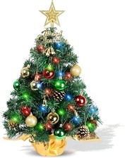 Tabletop Christmas Tree 22 Inch Mini Artificial 30 LED String Lights Xmas Decor