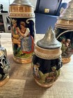 Set Of Five Vintage Ceramic Beer Steins Made In West Germany With Pewter Lids — photo 9