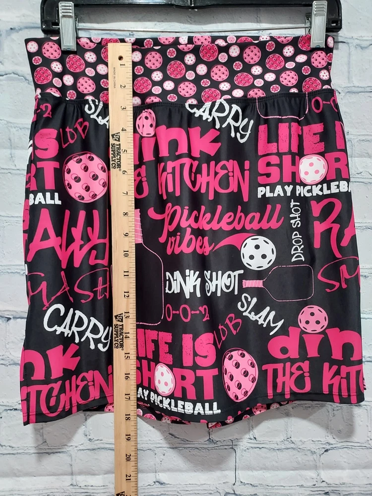 Hot Pink Black Pickleball Skort for Women - Medium Activewear Tennis Skirt  