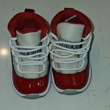 Jordan Air Jordan 11 (TD) Unisex Toddler Sneaker Red/White Lace-Up 3C 378040-116