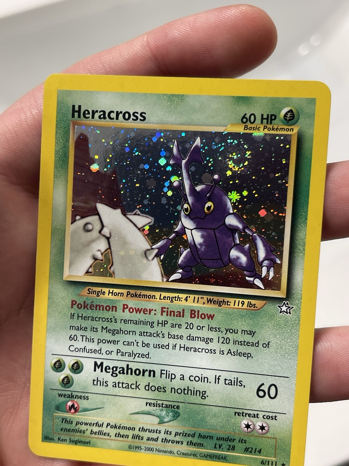 Heracross 6/111 Neo Genesis Holo NM Super Swirl!