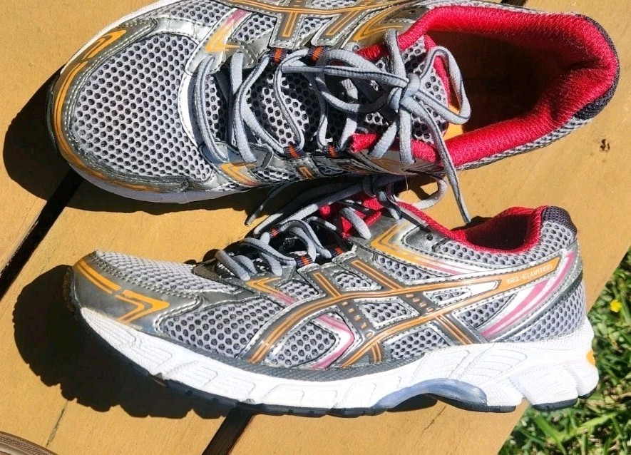 Asics Gel Equation 7 Silver/ Raspberry Running Shoes Women's Size8 T3F8N