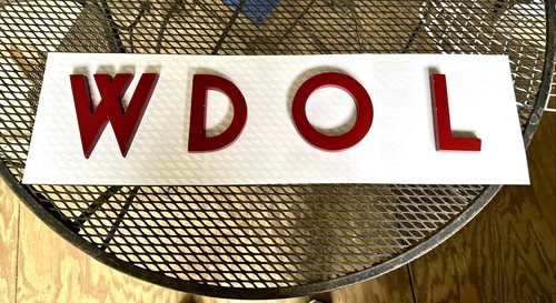 Vintage red metal Radio Station letters WDOL Athens Georgia