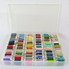 Embroidery Floss Thread in Case 100 plus Multicolor Lot 6 Stranded Some numbered
