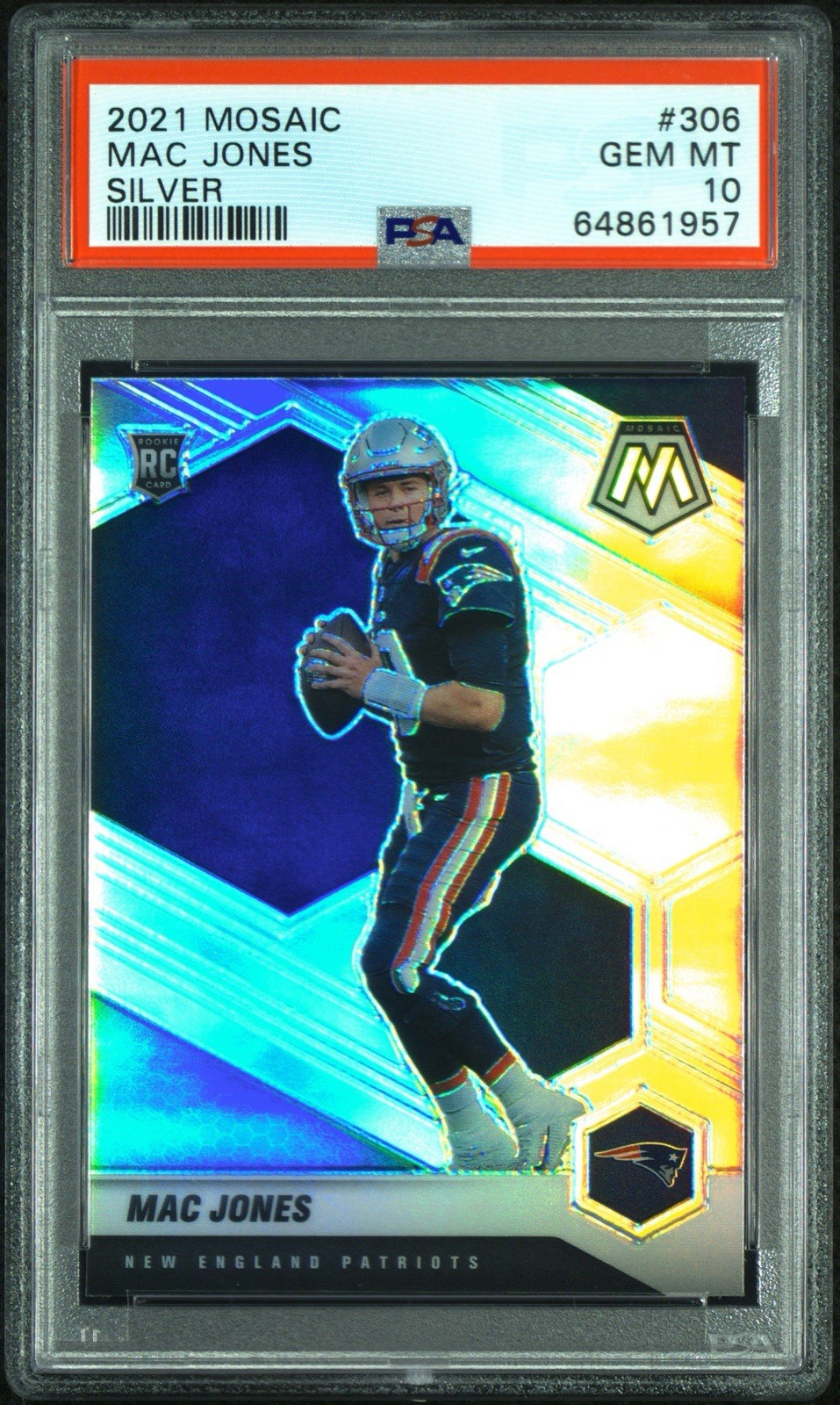 Mac Jones 2021 Mosaic Mac Jones RC Silver Prizm #306 49ers