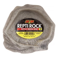 Zoo Med Reptile Rock Water Dish, Small Small, Black