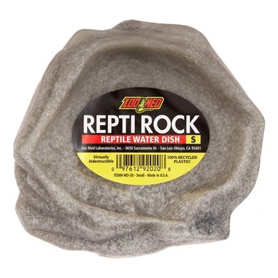 Zoo Med Reptile Rock Water Dish, Small Small, Black 