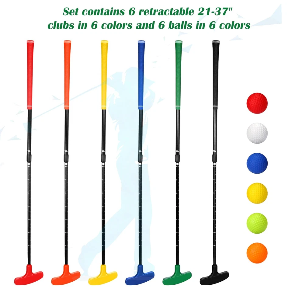 Juego de 6 putters de golf Wettarn para hombre y mujer bidireccionales mini color brillante Foto 2 de 4
