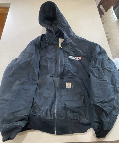 Carhartt 103940 BLK Hooded Work Jacket XL Regular Black Construction