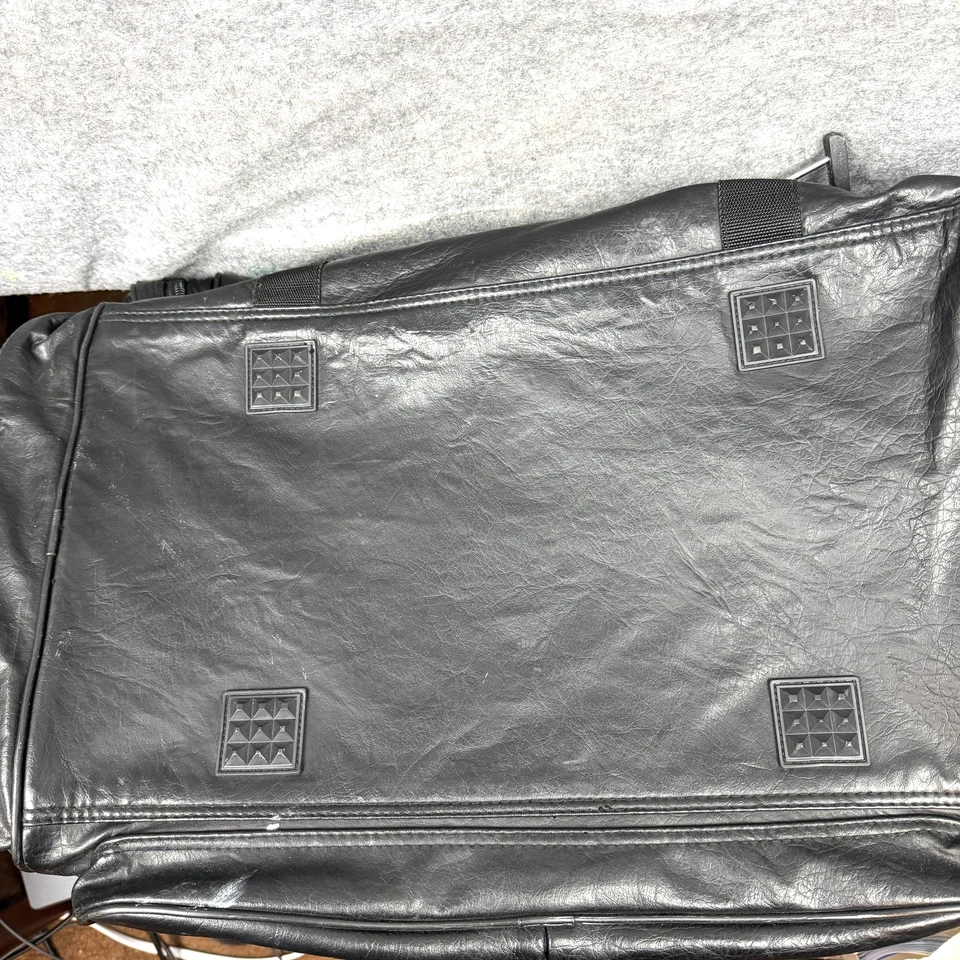 Champion Black Faux Leather Duffel Bag Travel Gym Shoulder Strap Weekender - Image 4 of 4