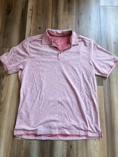 Tommy Bahama Islandzone Polo Shirt Distressed Red Men  s Large Beach Pink UPF30