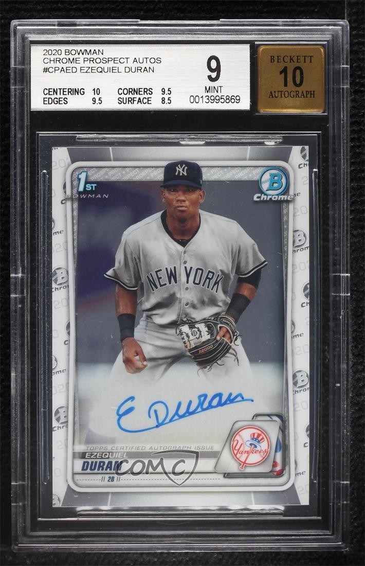 2020 Bowman Chrome Prospects Auto Ezequiel Duran #CPA-ED BGS 9 MINT Auto 9nn