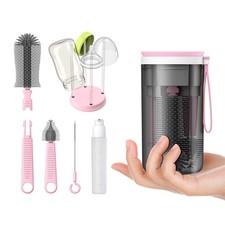 Pink Travel Bottle Brush, Portable Drying Rack, Travel Essentials, Baby, Case