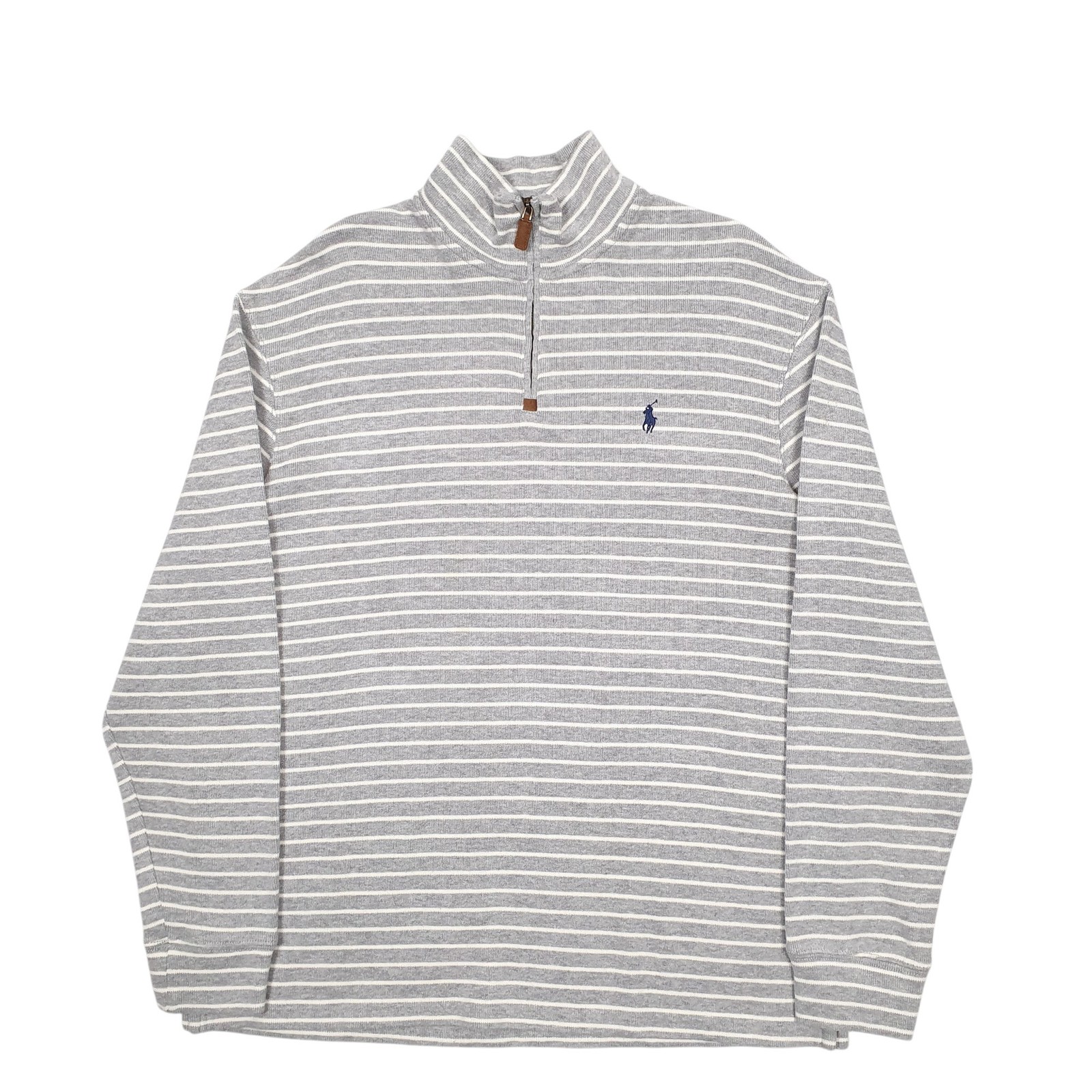 RALPH LAUREN 1/4 Quarter Zip Cotton Jumper Sweatshirt Mens L