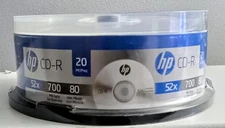CD-R 52 x 700 MG 80 Minutes HP Sealed 20 Pack Recordable Music / Data Multiple 