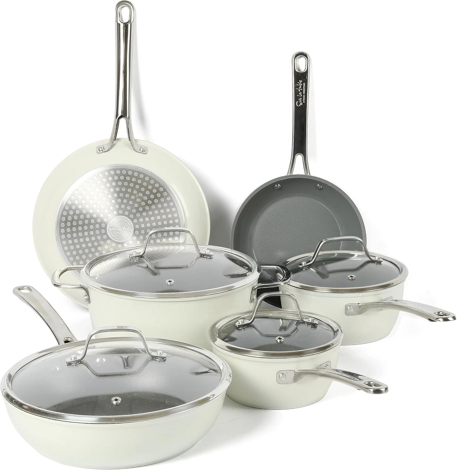 Non-Toxic Titanium Ceramic Cookware Set - 10 Piece Induction Compatible