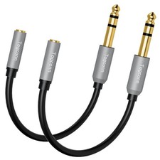 3.5mm To 6.35mm Trs Audio Cable Adapter 2pack6.35mm 1/4 Inch Trs Male To 3.5mm 1