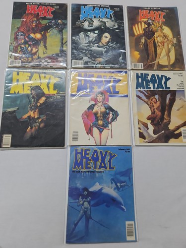 7 Heavy Metal Magazine Lot