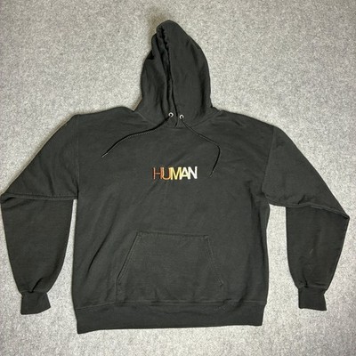 Wear The Peace Human Women's XL Hoodie Black Sweatshirt Graphic Diversity