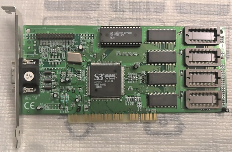[TESTATA] SCHEDA VIDEO S3 VIRGE/DX 2MB (ESPANDIBILE) BUS PCI 86C375 VESA 2