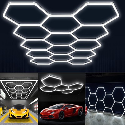 5-28 x Hexagon LED Lampe Röhren Werkstatt Garage Wand Decken Leuchte Beleuchtung