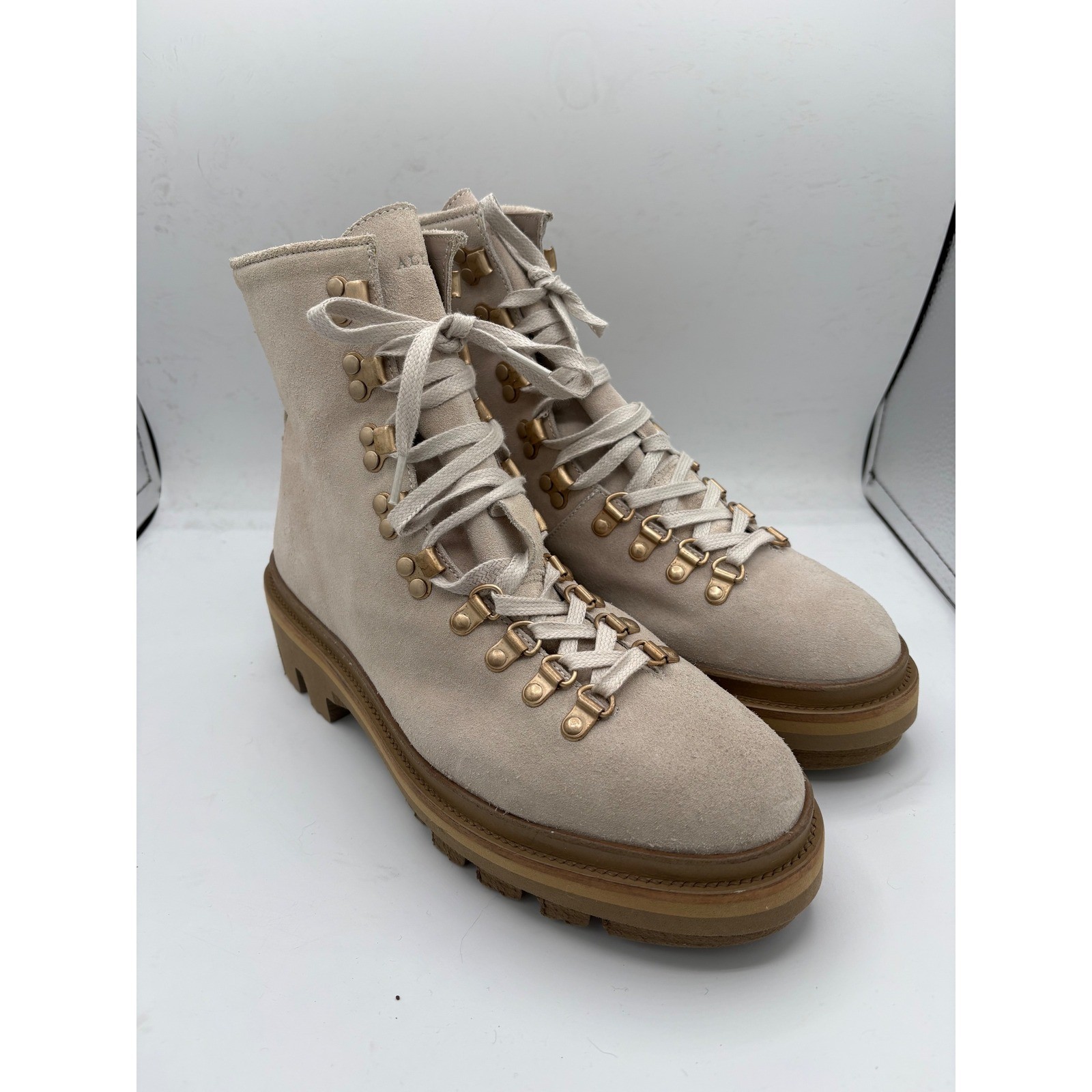 AllSaints Wanda Women's Suede Platform Lug Sole Combat Ankle Boots Size 11  NWOT