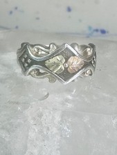 Black Hills Gold ring band leaves size 6.75 sterling silver women 