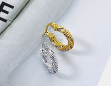 CZ Twisted Rope Huggie Hoop Earrings, Sku B192