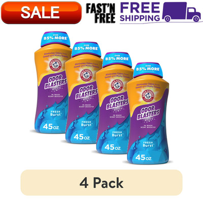 (4 Pack) ARM HAMMER Odor Blasters In Wash Scent Booster Fresh Burst 45 oz