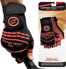 Copper Tech Pro Pickleball Gloves for Men Women X-Large, Black/Neon Red
