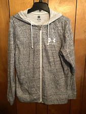 Under Armour  Jacket Women SZ Medium Gray Full Zip Hooded Hoodie