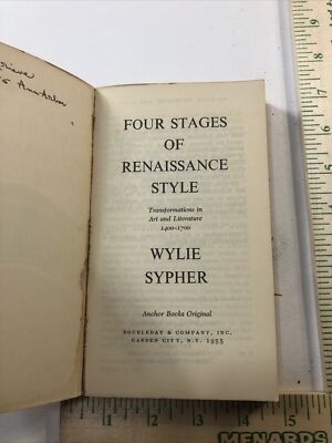 Four Stages Of Renaissance Style - Wylie Sypher (Paperback, 1955