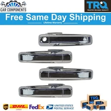 TRQ New Front Rear Outside Exterior Door Handle Kit of 4 For 2009-2018 Dodge Ram