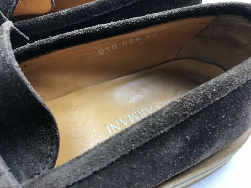 Giorgio Armani Mens Penny Loafers Sz 42 Brown Suede | eBay display picture 1