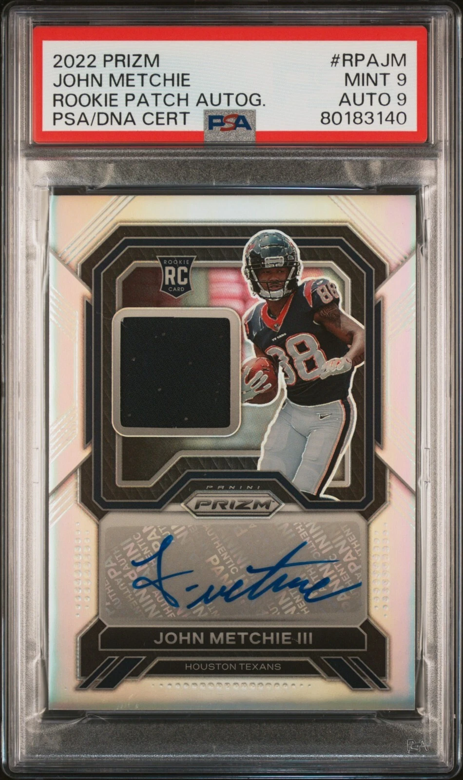 John Metchie Panini Prizm Rookie Patch Autographs #RPAJM Base