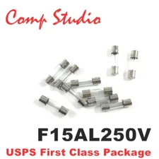 10pcs 15A 250V Quick Fast-Blow Fuse Glass Tube Fuse 5x20mm F15AL250V