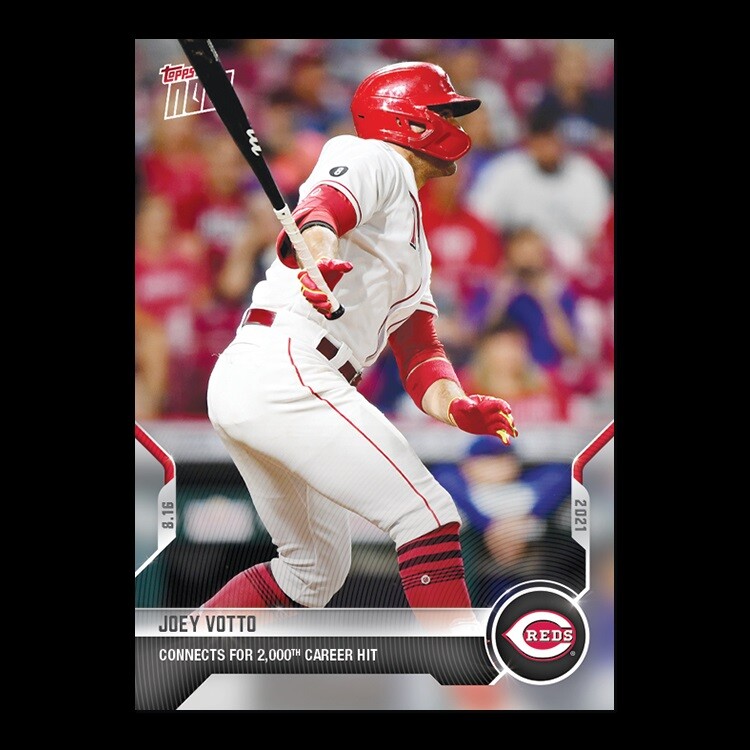 2021 TOPPS NOW® # 665 JOEY VOTTO Connects For 2,000th Career Hit Cincinnati Reds