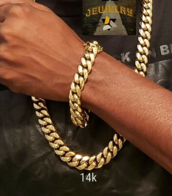 Miami Cuban Link Chain \u0026 Bracelet Set 