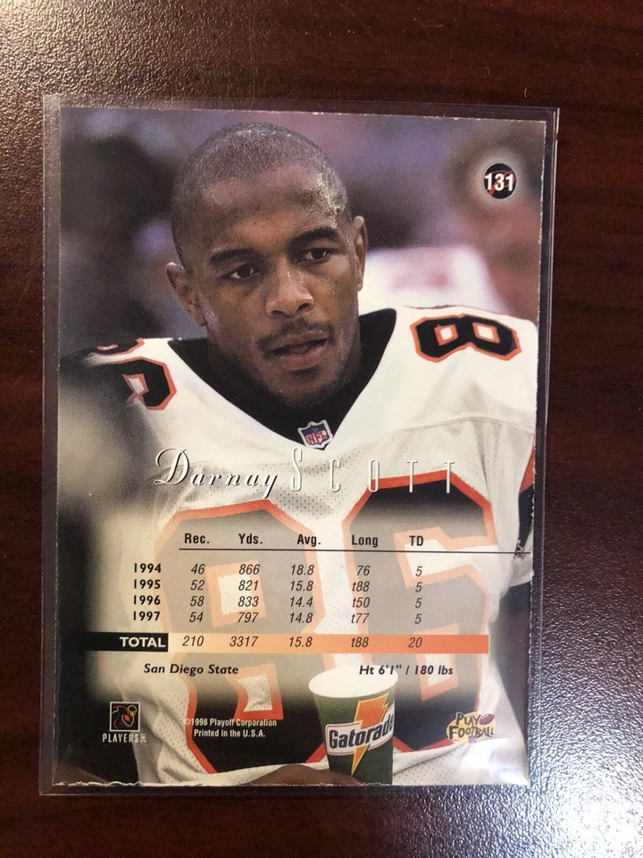 1998 PLAYOFF PRESTIGE HOBBY GOLD BLANK SERIAL PROOF #131 DARNAY SCOTT BENGALS SP - Image 2 of 2