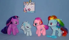 Plush My Little Pony Twilight Sparkle-Pinky Pie-Rainbow Dash-Ring-Necklace-LOT 6