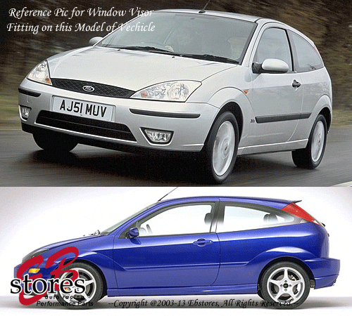 Vent Shade Window Visors Deflector Ford Focus 00-07 ZX3 3D Hatchback Only 2pcs - Bild 4 von 5