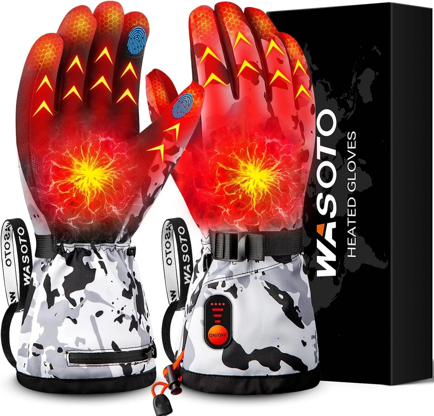 Heated Gloves for Men Women with 7.4V 22.2WH Rechargeable Battery Waterproof Hea