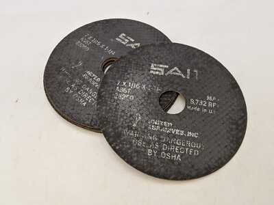 7 Pc United Abrasives SAIT 23250 Sanding Disc 7''x1/16''x1-1/4'' A36T 8732 RPM Max